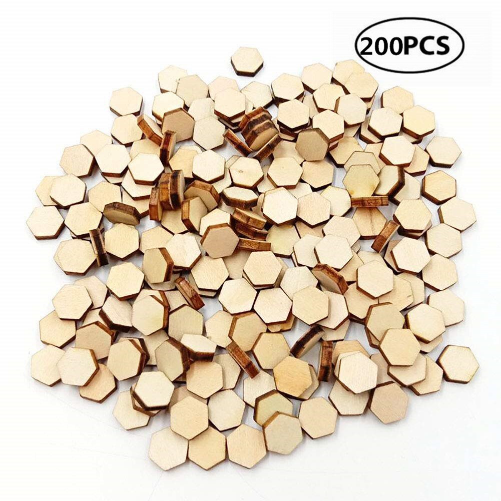 200 Pcs 10 Mm 0.39 Inch Kleine Tiny Houten Versieringen-Scrapbooking Vormen Voor Craft Decor Knop: Default Title