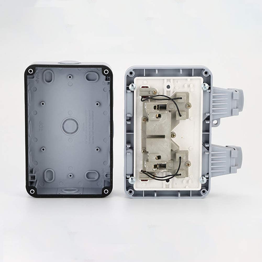 1/2 Gang Outdoor Waterproof Sockets Switch UK Switched IP66 Weatherproof Waterproof Outdoor BOX Wall Socket With Indicator light