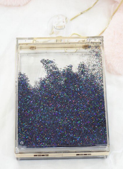 Minaudiere transparent, petit sac à main de luxe pour les femmes,en acrylique,avec cristaux et straps à chaine unique,disponible en plusieur couleurs: black perfume