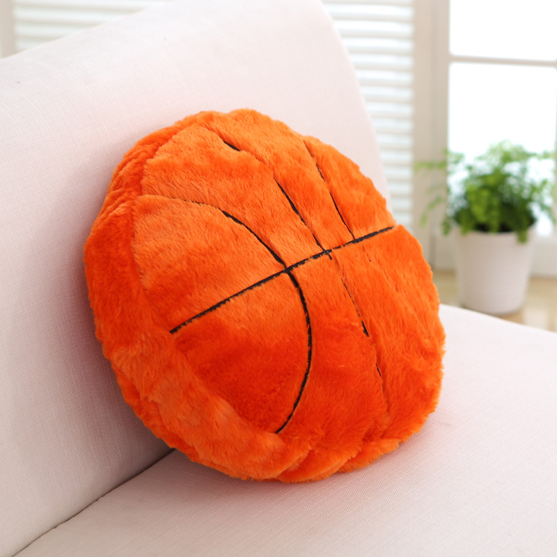 1pc bløde bløde sofapuder sportspuder pude til stuen boligindretning basketball fodbold-formet pude: 35 x 35cm / Lanqiu