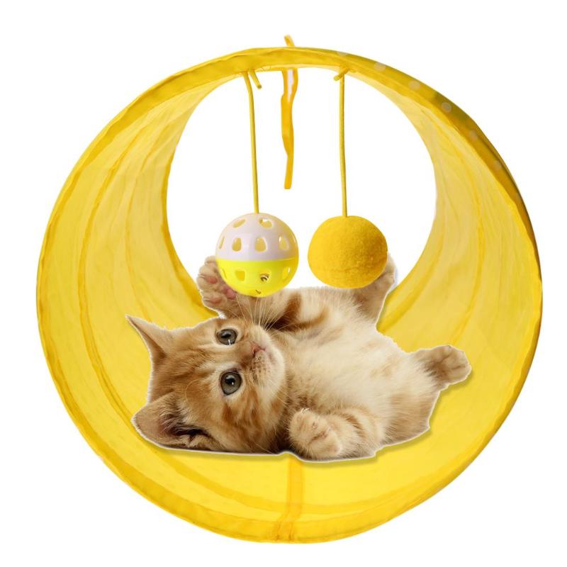 1 zakje natuurlijke munt opvouwbare grappige huisdier katten speeltunnel buizen kitten puppy fretten konijn speelgoed kattentunnel en munt 50*25*25cm