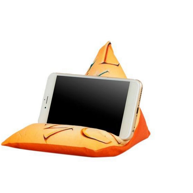 Soporte de almohada para teléfono, cojín portátil de terciopelo para tableta: Naranja