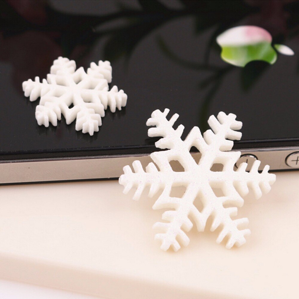 30 Pcs Vrolijk Kerstfeest Ornamenten Verkoop Witte Sneeuw Vlok Resin Plakstenen Craft Mini Xmas Decoratie Levert Jaar