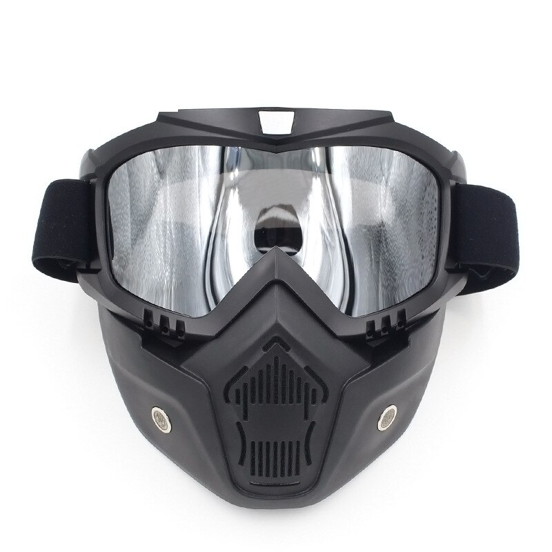 Máscara de polvo de cara de motocicleta desmontable gafas de Motocross Filtro de boca para Cafe Racer Modular Open Face Moto Vintage cascos