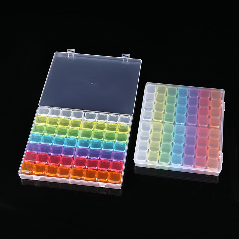 1PC 28/56Girds Clear Opbergdoos Vierkante Compartiment Organisatoren Plastic Opslag Kralen Sieraden Case Thuis Goederen Opslag container