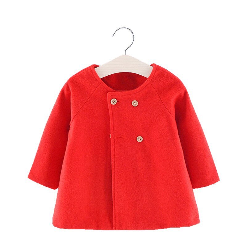 Herbst Und Winter Neue Rundhals Langen Ärmeln Mantel-typ Woolen Kinder Mantel Wolle Mantel Mädchen Windbreaker