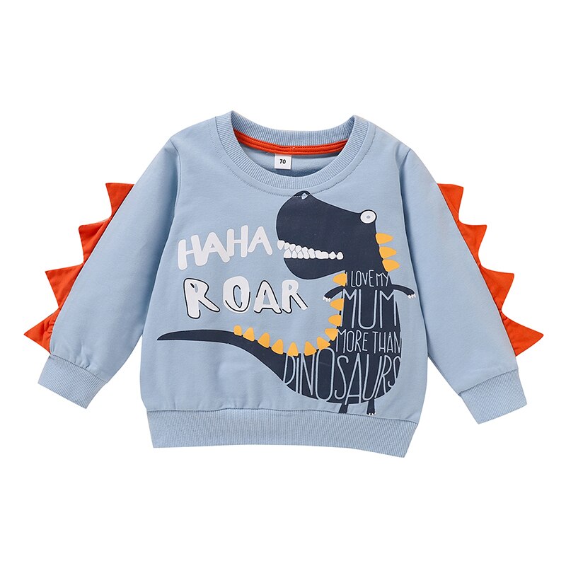 automne enfant en bas âge sweat unisexe bleu bébé garçons chemises 0-4 ans enfants dessin animé enfants Crocodile impression à manches longues vêtements: 3T
