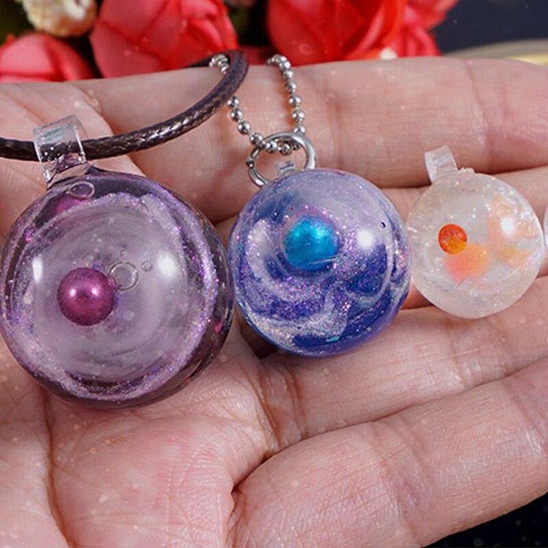 Molde de silicona para decoración del hogar, esferas de rejilla con agujero, colgante, epoxy, moldes de resina epoxi, manualidades, joyería artesanal