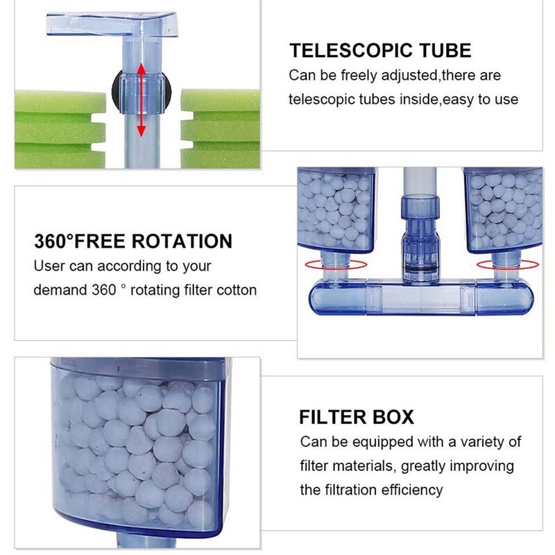 Aquariumfilter, ultra stil aquarium biochemisch sponsfilter aquarium luchtpomp betta fry aquarium aquarium waterval dubbel