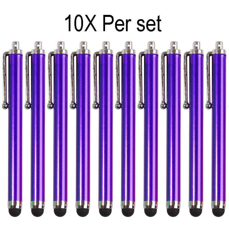 Mosible 10 st/lot universal stylus penna ritplatta kapacitiv skärm pekpenna för ipad iphone samsung xiaomi mobiltelefon: Lila 10x