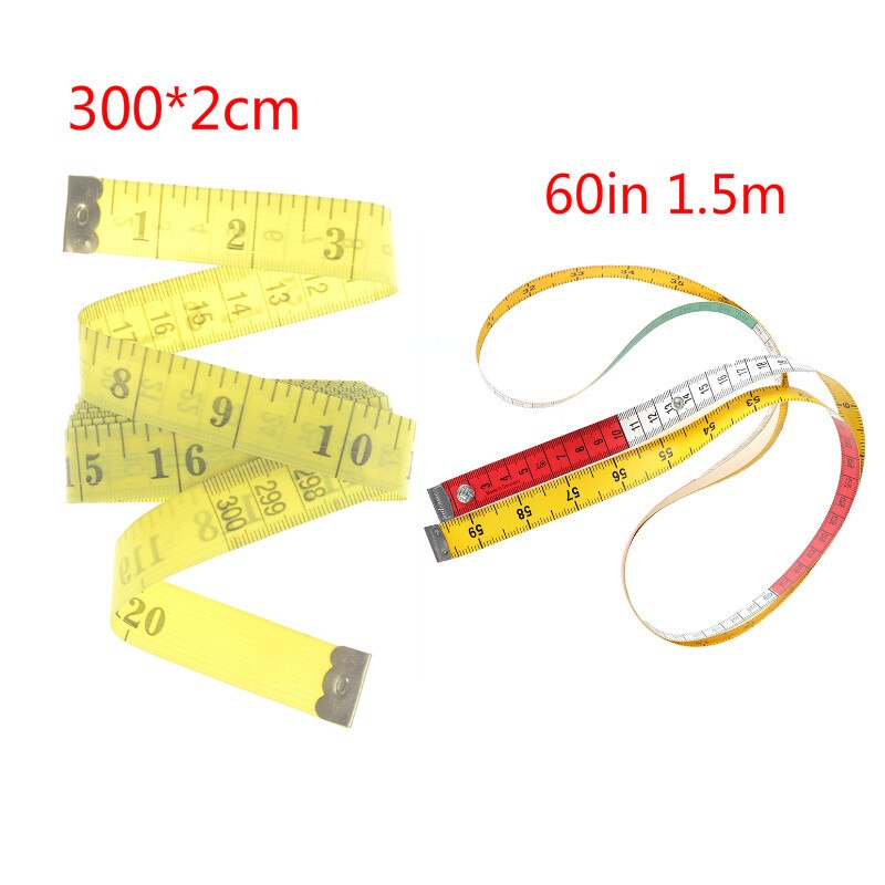 Regla de medición corporal de 1,5 M /3M, cinta métrica de costura a medida, Mini regla plana suave, centímetro, cinta métrica de costura