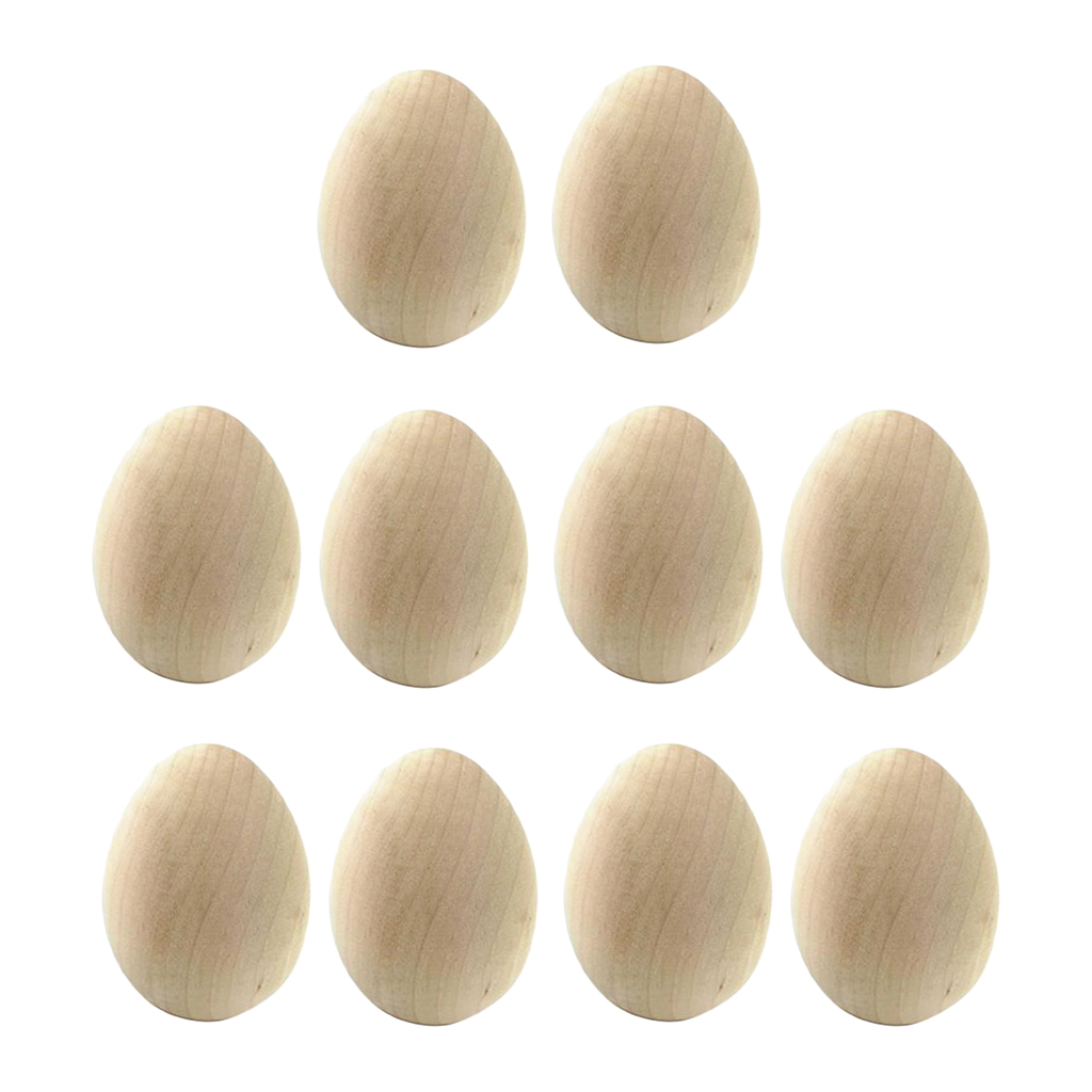 10 stück holzeier für ostern, bastelarbeiten und dekoration, kinderspielküche