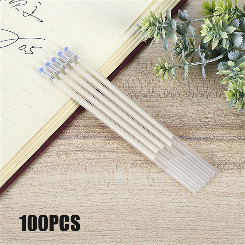 100pcs Heat Erasable Pen High Temperature Disappearing Fabric Marker Refills I88: White
