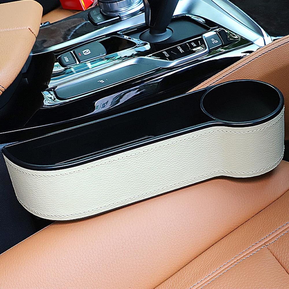 Auto Sitz Organizer Spalt Lagerung Box Auto Organizer Lücke Schlitz Füllstoff Halter Für Brieftasche Telefon Schlitz Tasche Auto: 06 beige