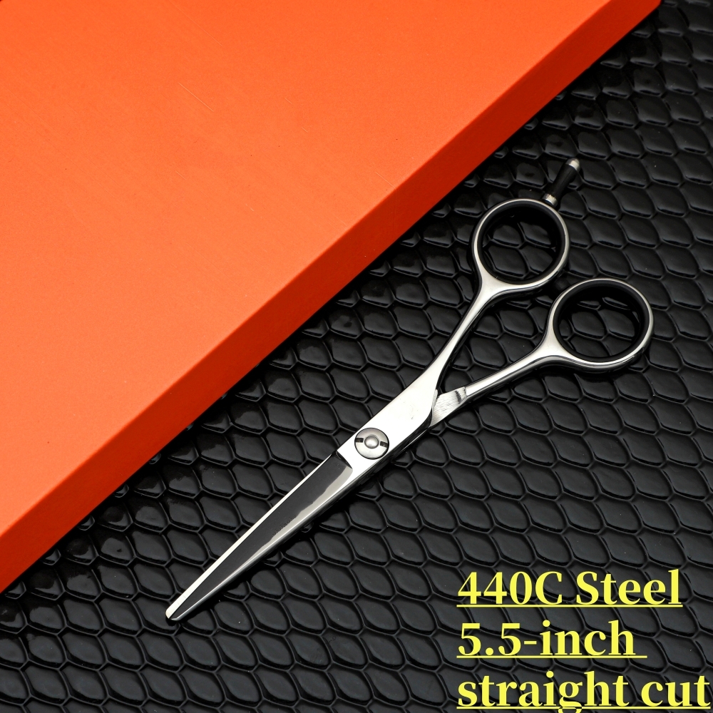 Professionele kappersschaar 440C staal 7 inch snelle snit Geschikt voor thuis en kapperszaak Kambeschermhoes: Army Green