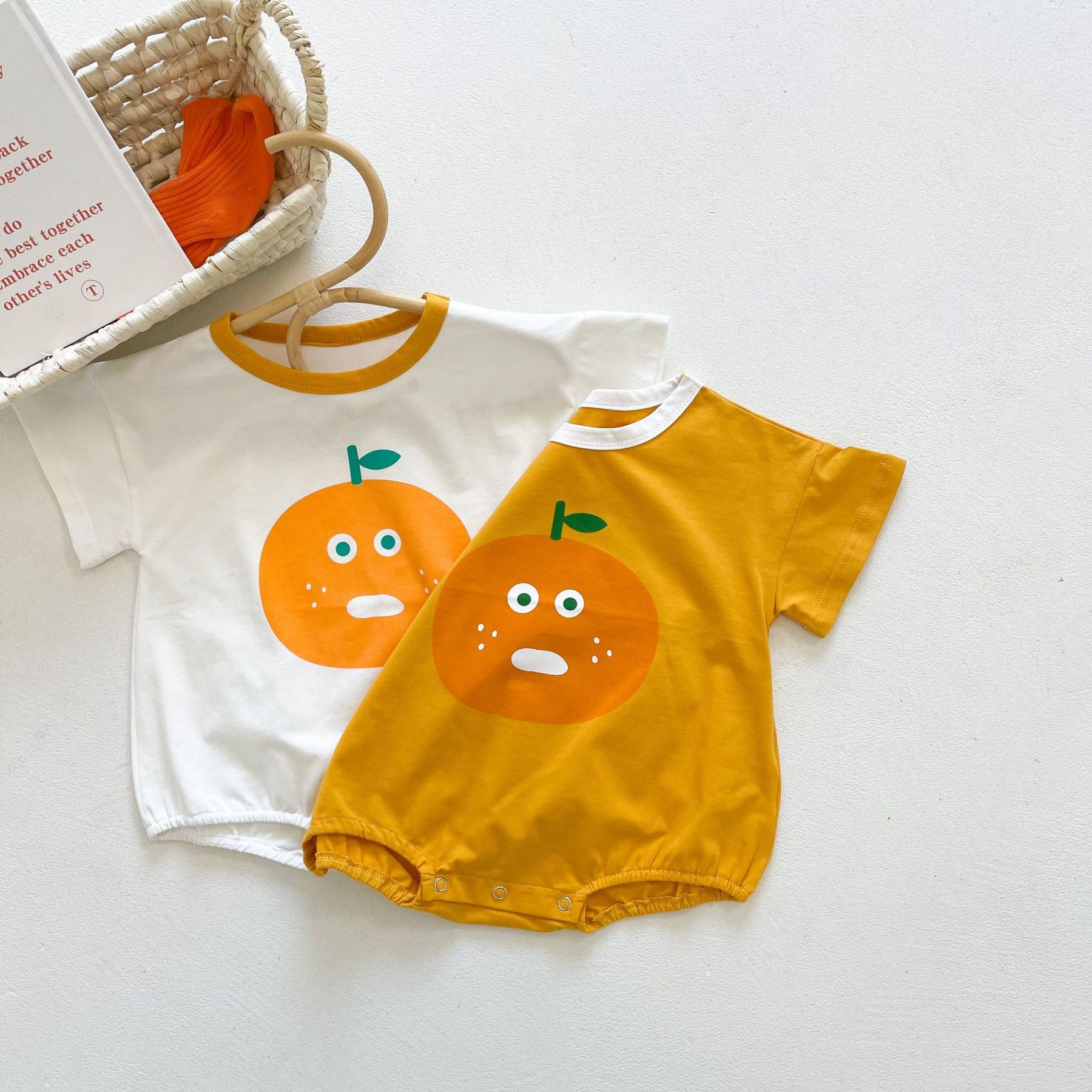 Koodykids Zomer Baby Meisje Jongen Bodysuits Peuter Jongens Outfits Apple Gedrukt Rompertjes Zachte Katoenen Jongens Meisje Kleding