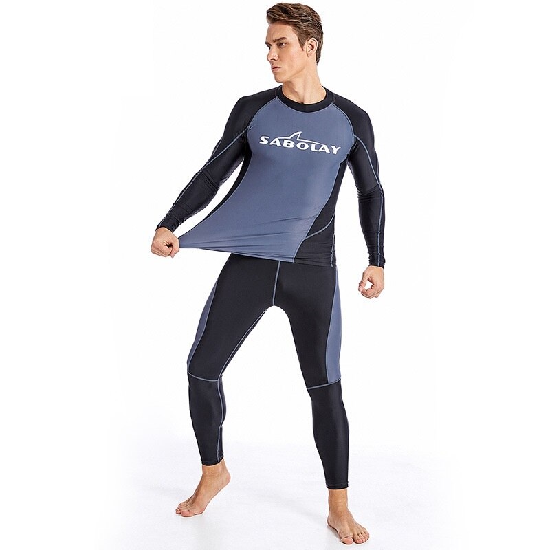 L-5XL Plus Size Rashguard Surf Swim Shirt Men Long Sleeve Swimsuit Swimwear Rash Guard Quick Dry Diving Suit Man Sails Clothes