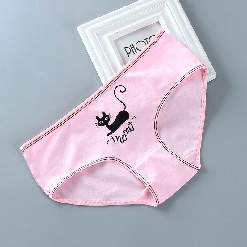 4 Teil/los Unterwäsche Baumwolle 8-12-14 Jahre alt Atmungsaktive Slip Schüler Teenater Mädchen Slip: Rosa
