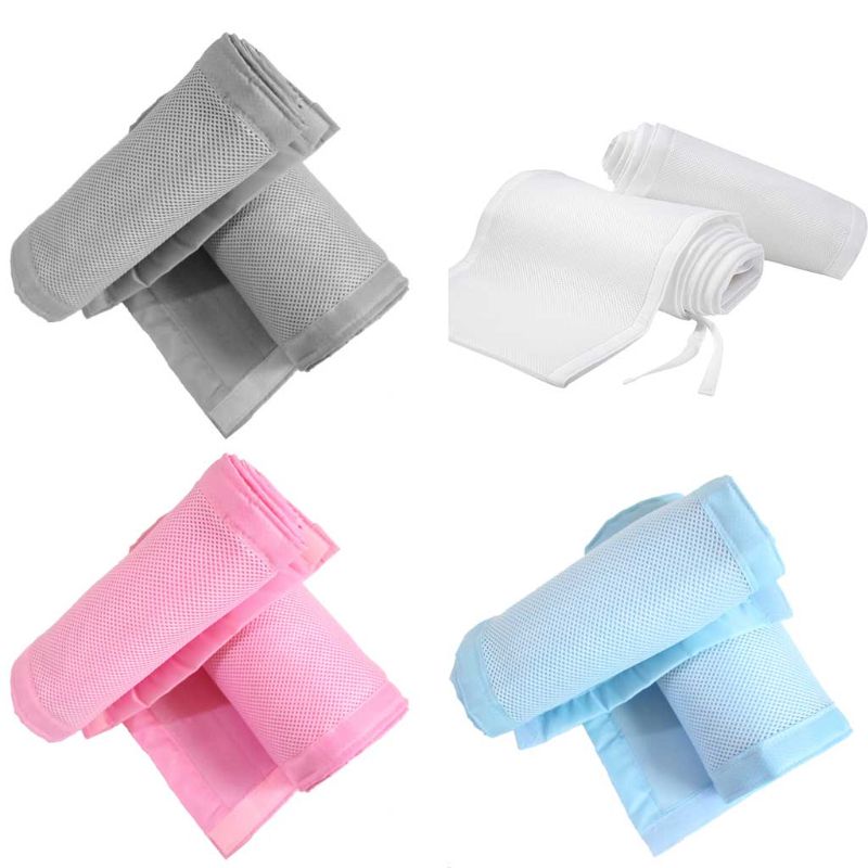 4 côtés bébé respirant maille berceau doublure bébé lit pare-chocs maille enfants pare-chocs berceau doublure bébé lit ensembles lit autour du protecteur