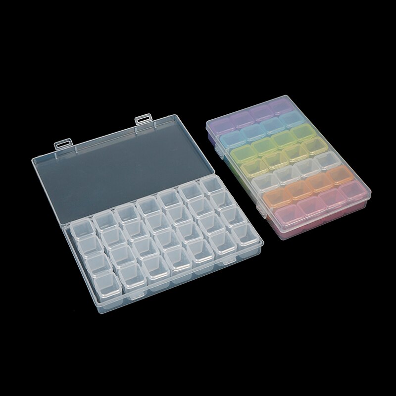 28 Slots Diamond Embroidery Box Diamond Painting Accessory Case Clear plastic Display Storage Boxes Cross Stitch Tools