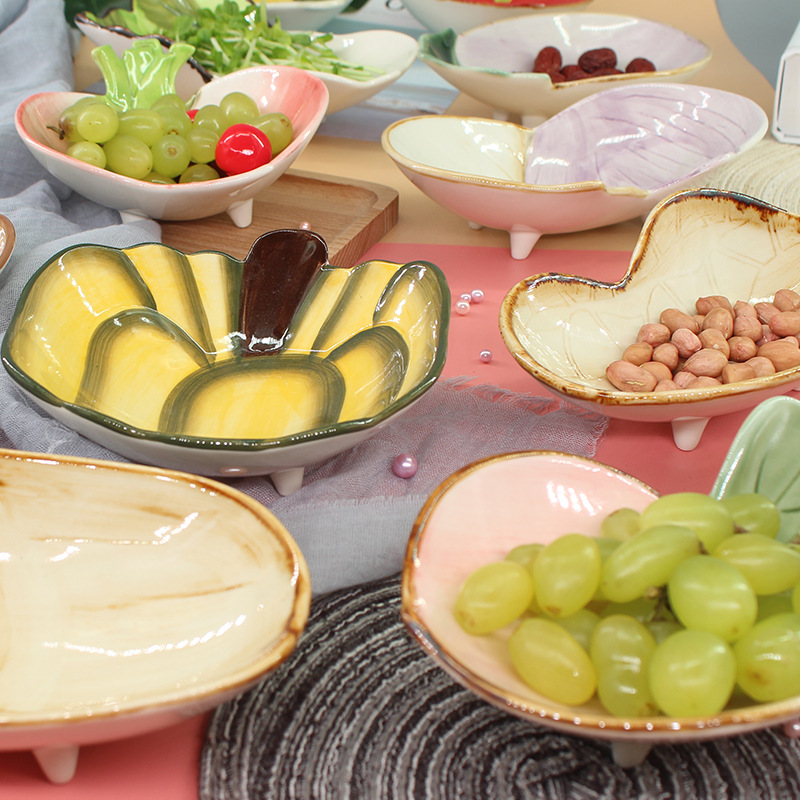 3D Kleine Leuke Groente Keramische Snack Schotel Plaat Kom Dessert Japanse Snack Fruit Slakom Sieraden Lade Decoratieve Servies