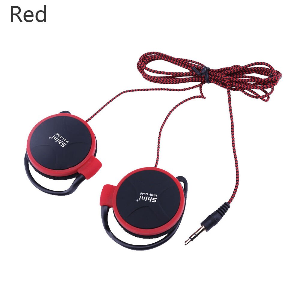 Universal Sport 3.5mm Stereo Ear-Hook Game Leisure Mobile Phone Headset Wired Earphones For Phone: Red