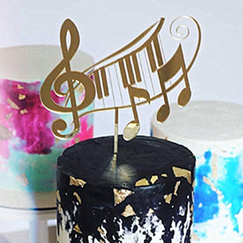 Piano Music Theme Acrylic Cake Topper Musical Notes Happy Birthday Cake Topper Party Supplies Cake DIY Accessories