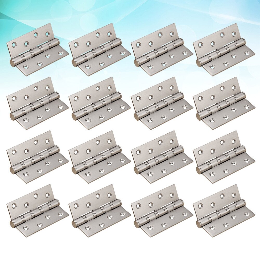 32pcs 1.5 Inch Door Hinge Stainless Steel Flap Hinge Back Flap Backflap Hinge Drawer Butt Hinge (Silver)