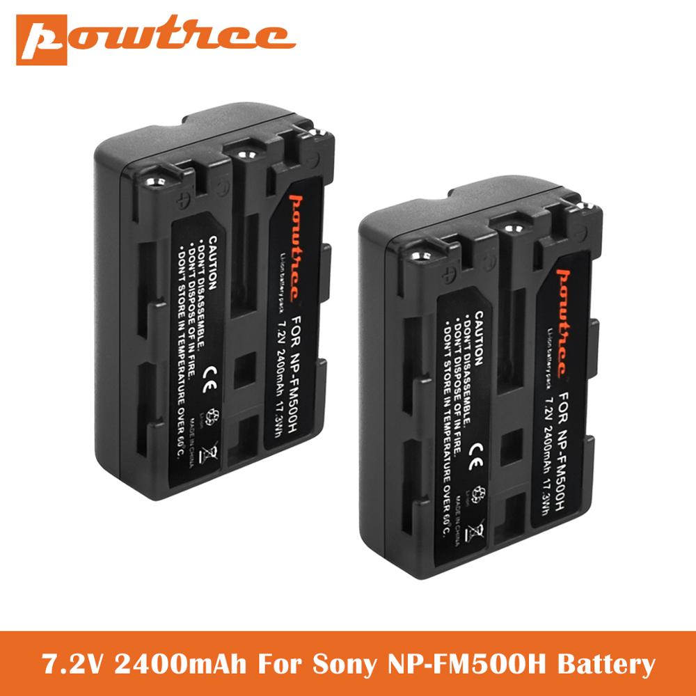 2400 mah np -fm500h batteri til sony alfa  a900 a57 slt -a57 a58 slt -a58 a65 slt -a65 a68 slt -a68 ila 77 slt -a77 ii digitalkamera: 2 picec batterier