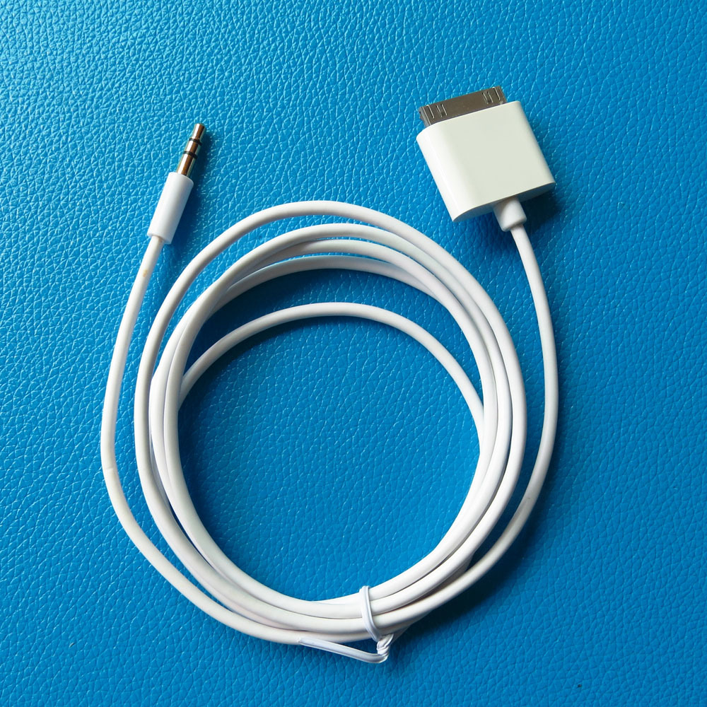 30 Pin Dock Connector Male to 3.5mm Male Jack Car Stereo Auxiliary AUX Audio 1.5m Cable for Apple iPod iPhone iPad