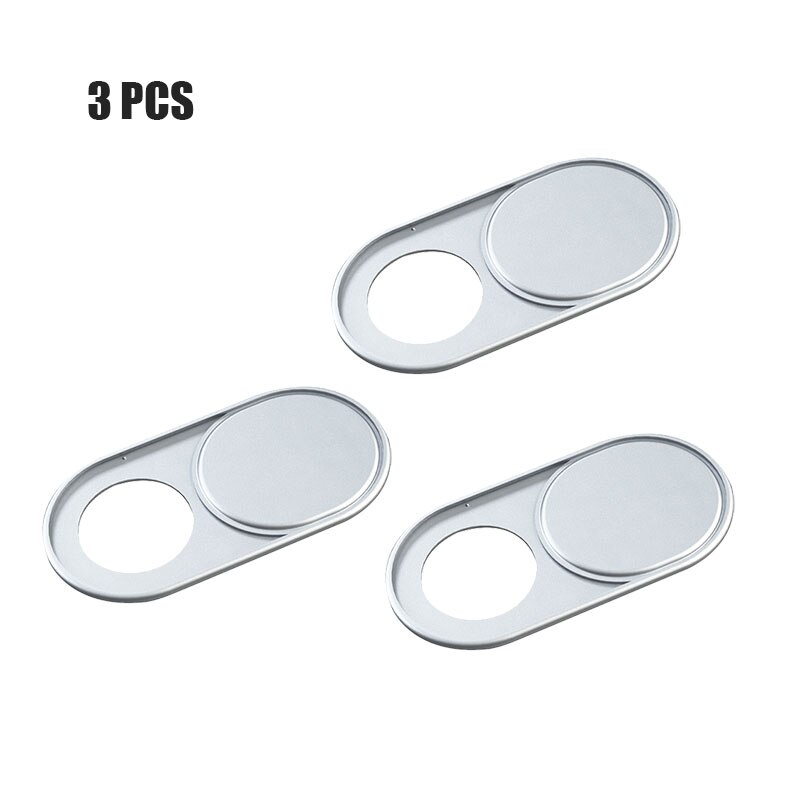 1/3/6 Stck! Webcam Abdeckung Metall Material Telefon Datenschutz Aufkleber Universal- für iPhone iPad Computer Anti Spion Schiebe Kamera Abdeckung: 3 Stück Silber-