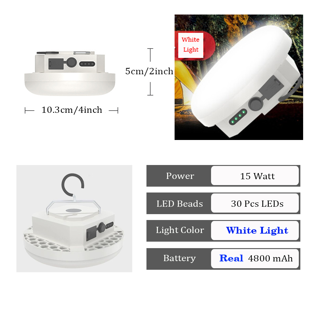 Lanterna de acampamento portátil recarregável luz forte lâmpada acampamento lâmpada led emergência alta potência tenda iluminação lanterna equipamentos: 2.5W