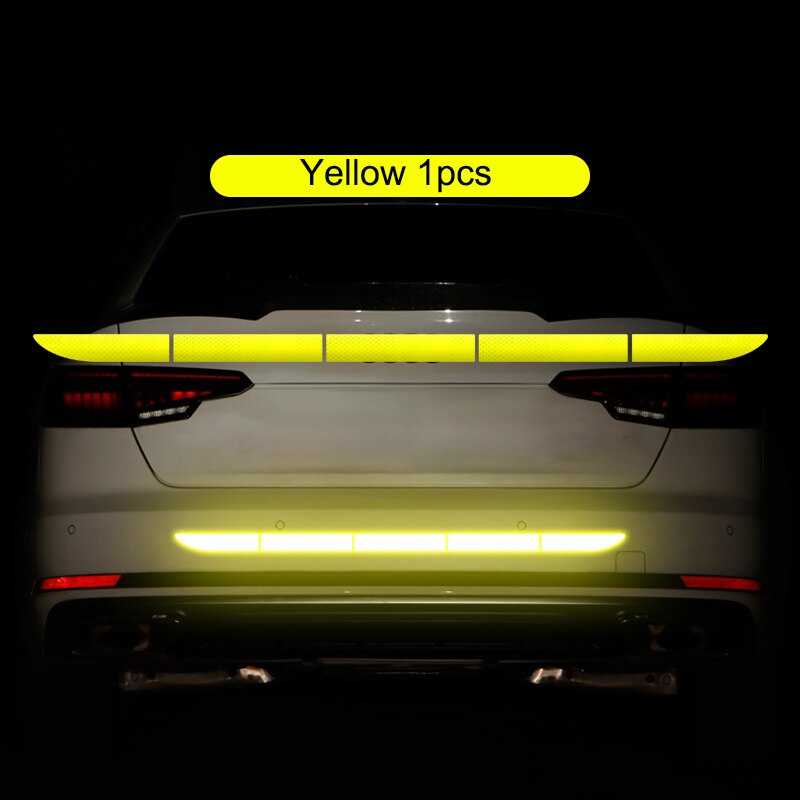 Car Reflective Tape Warning Mark Reflective Exterior Car Trunk Stickers DIY: Yellow
