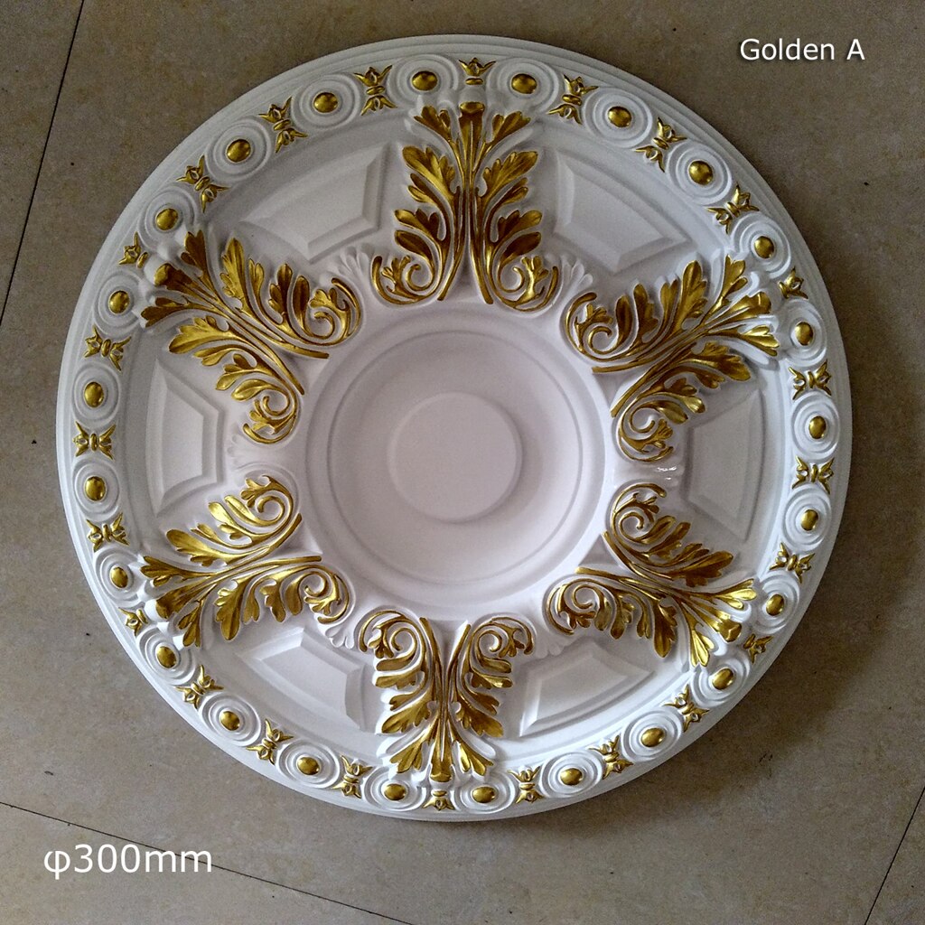 PU decorative ceiling rose D300mm pendant lamp base light decor panel ceiling rosette decoration