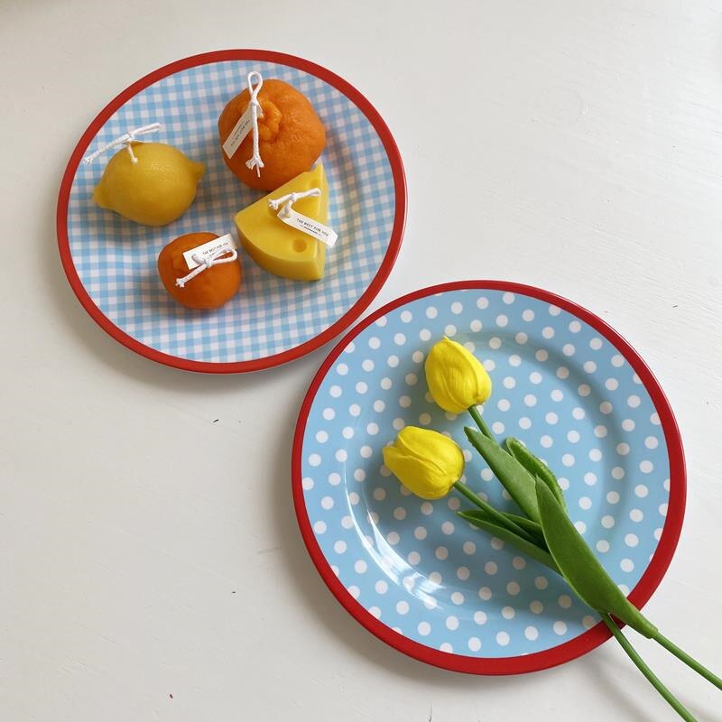 Assiette à fruits en mélamine 9 pouces, assiette à collation créative épaissie, plats à gâteau de Dessert, plateau à pâtisserie de Restaurant, vaisselle de cuisine