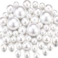 40 PCS Blue Floating Pearls Beads for Vases No Hole Highlight Pearl Bead Vase Fillers for Centerpieces, 30mm, 20mm, and 14mm: White