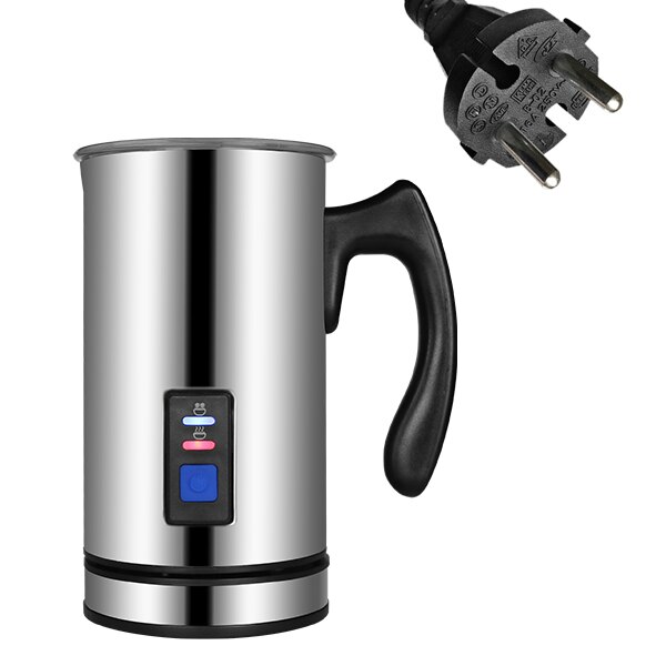 Mælkeskummer dampskummer elektrisk skummer til blødt skum, automatisk kold mælkevarmer med to piskerisvarmer og cappuccino maker: 220-240v eu-stik