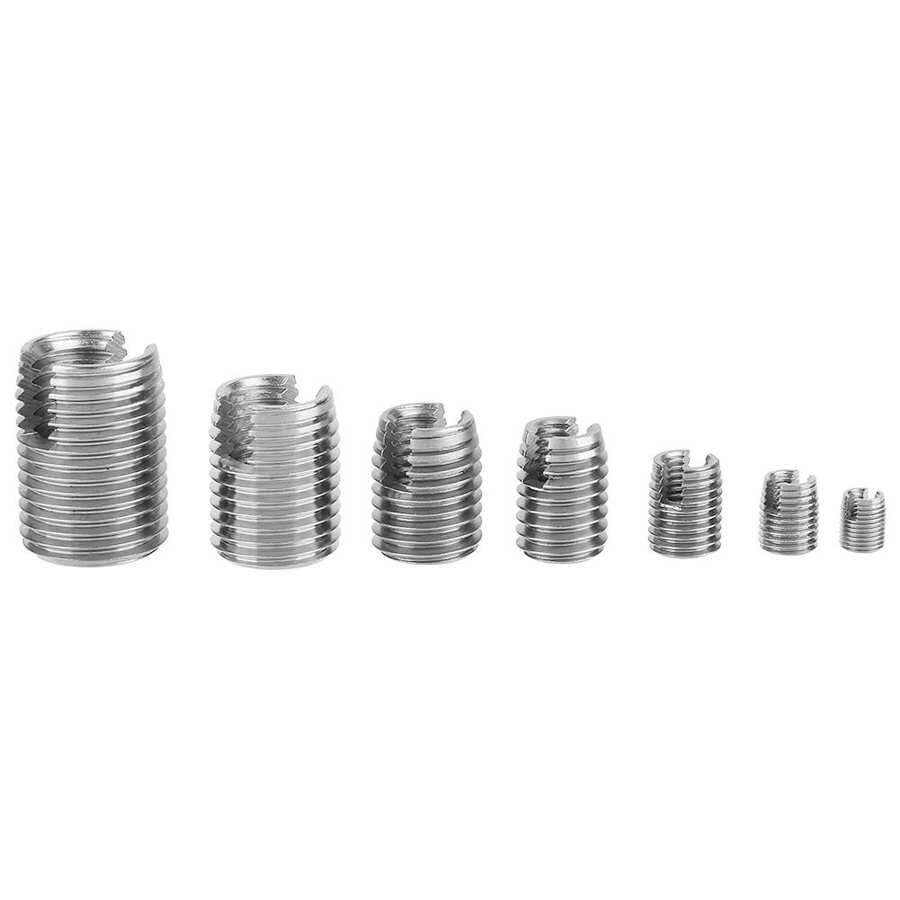50Pcs Stainless Steel Inner Thread Self Tapping Thread Inserts Set Thread Reinforce Repair Hardware Tools