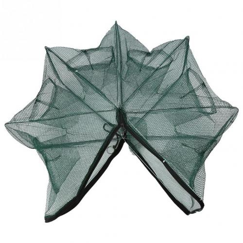 6 Holes Folded Portable Hexagon Fishing Net Crayfish Fish Automatic Trap Shrimp Carp Catcher Cages Mesh Nets CrabTrap: Default Title