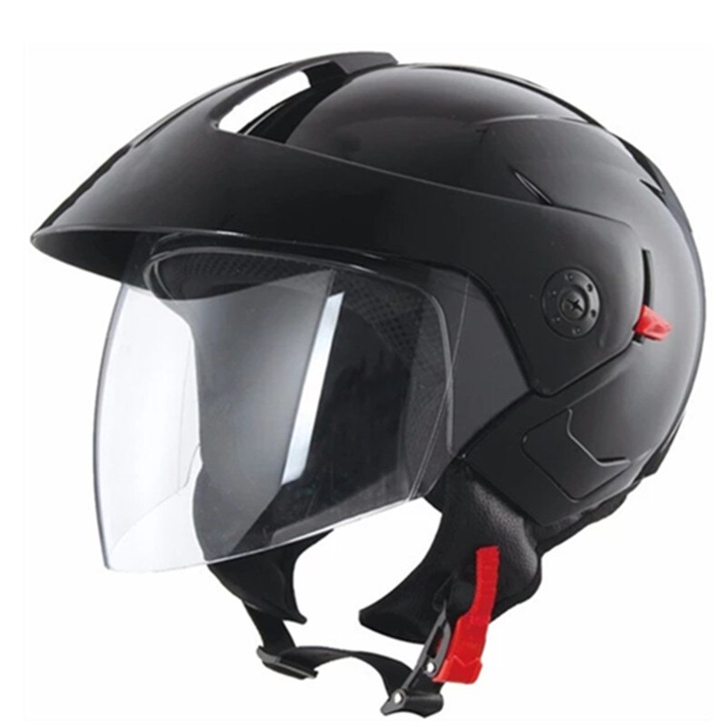 Masei-Cascos de Motocross con doble lente, casco de moto, Jet, Vintage, rubí, 3/4, 5 colores