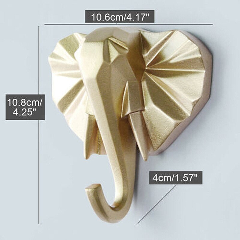 Colgador de pared de cabeza de Animal de estilo nórdico, Perchero de ciervo, rinoceronte, gancho para ropa, soporte para llaves, decoración del hogar de resina, 1 unidad: A2