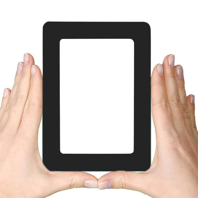 Colorful Magnetic Picture Frames 11.8*16cm Photo Magnets Photoframe Refrigerato PVC Home Decor Modern Magnetic Photo Fridge: Black