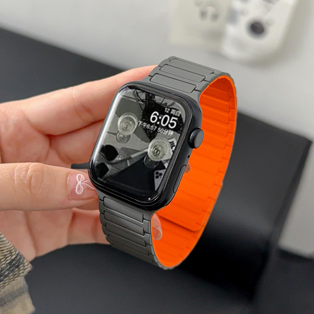 Silicone Strap for Apple Watch 46mm 42mm 49mm 45mm 41mm 44mm 40mm Magnetic Band for IWatch Ultra 2 Series 10 9 8 7 6 SE 5 4 3: Black Green / 12mm