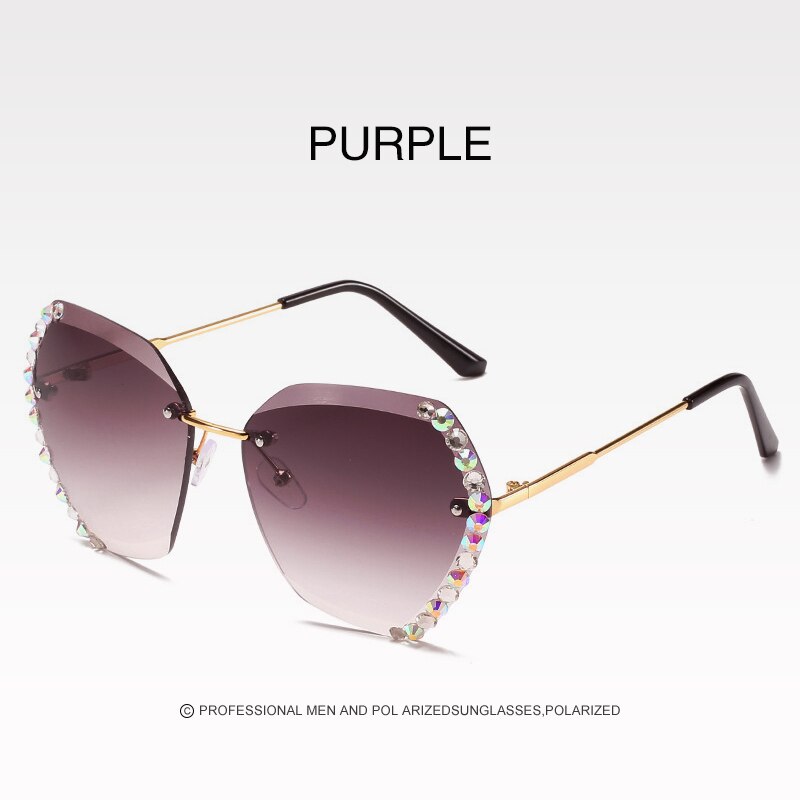 Polygon zonnebrillen trend diamant montuurloos vrouw persoonlijkheid oceaan stuk gradiënt kleur bril persoonlijkheid wild: Kleur 01