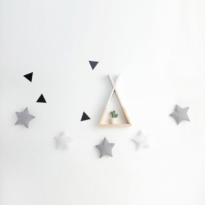 5 pièces étoiles tente corde suspendue chambre lit décoration pendentif nordique mur enfants chambre photographie jouet enfants noël accolade: Gris blanc
