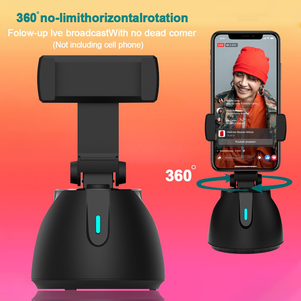 360 Degree Rotation Battery Powered For Smartphones Gimbal Stabilizer Selfie Stick ABS Holder Smart Shooting Auto Face Tracking