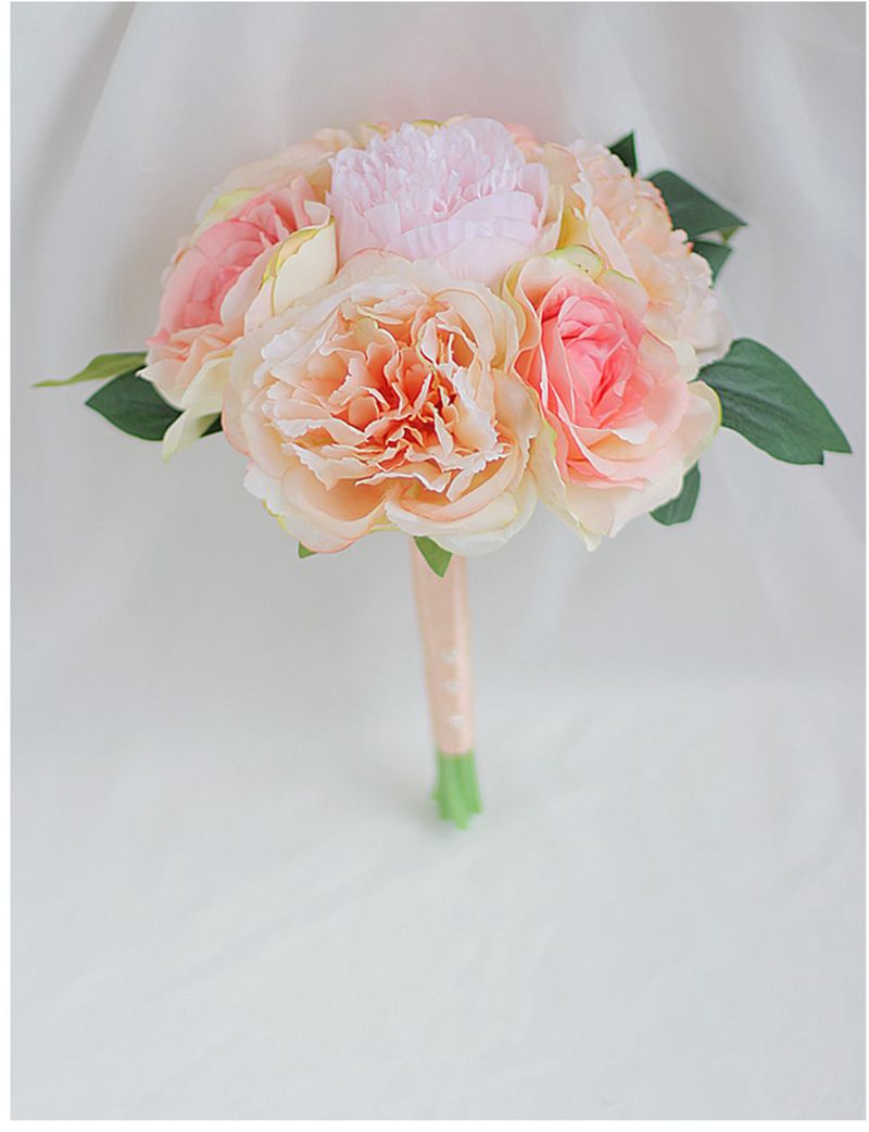 Ivory Pink Coral Peony Wedding Flowers Bridal Bouquets Artificial Wedding Bouquet Bridesmaid Flowers De Mariage Rose