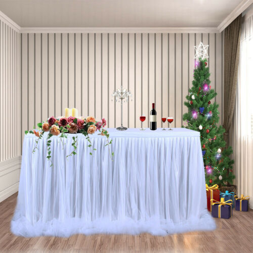 Tulle Table Skirt Tablecloth for Party Wedding Home Decoration Birthday Party / Baby Shower Chiffon Gauze Bridal Veil 183x78cm