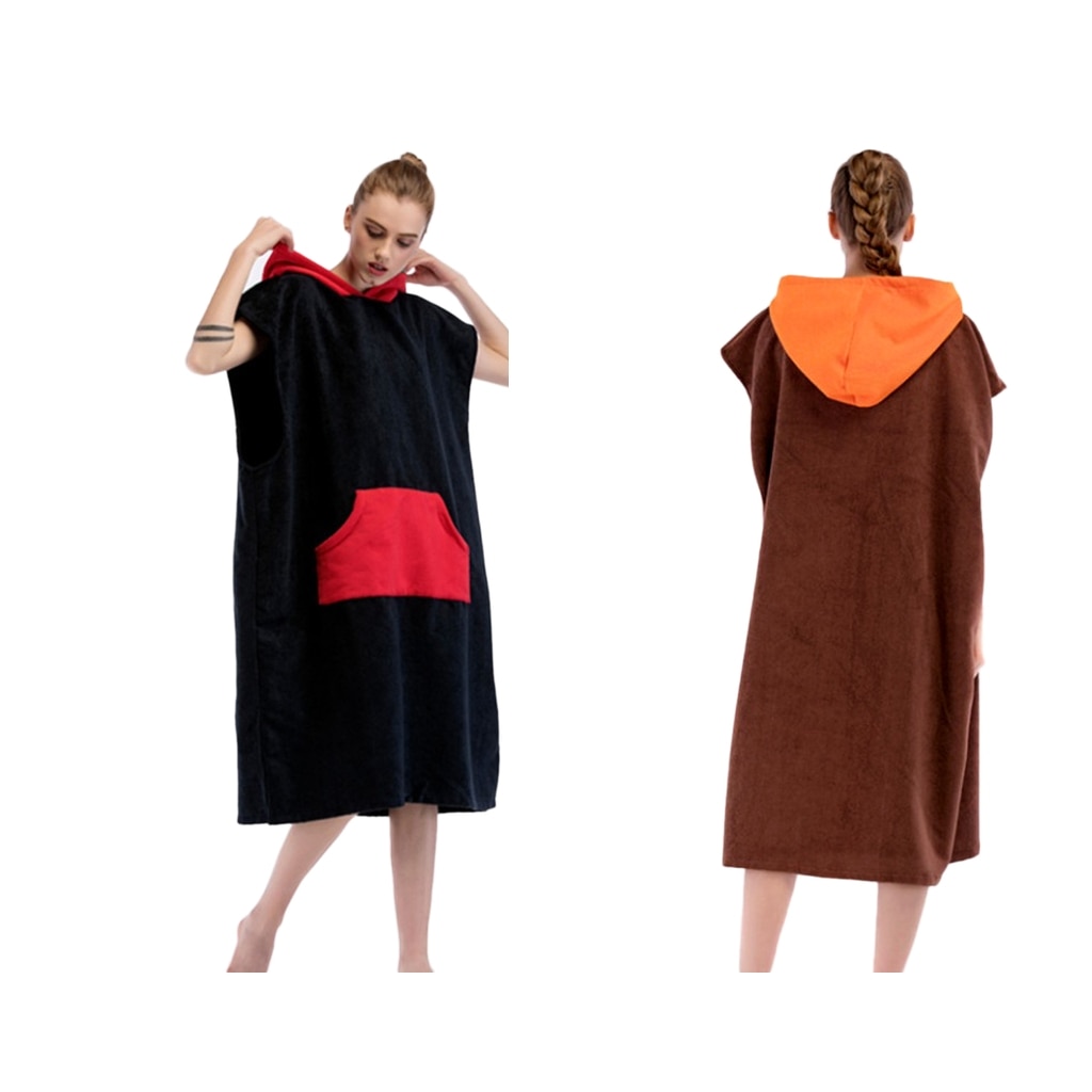Quick Dry Multicolor Surf Poncho Beach Swim SUP Wetsuit Changing Robe/Towel for Swimming Surfing Beach Pool Travel