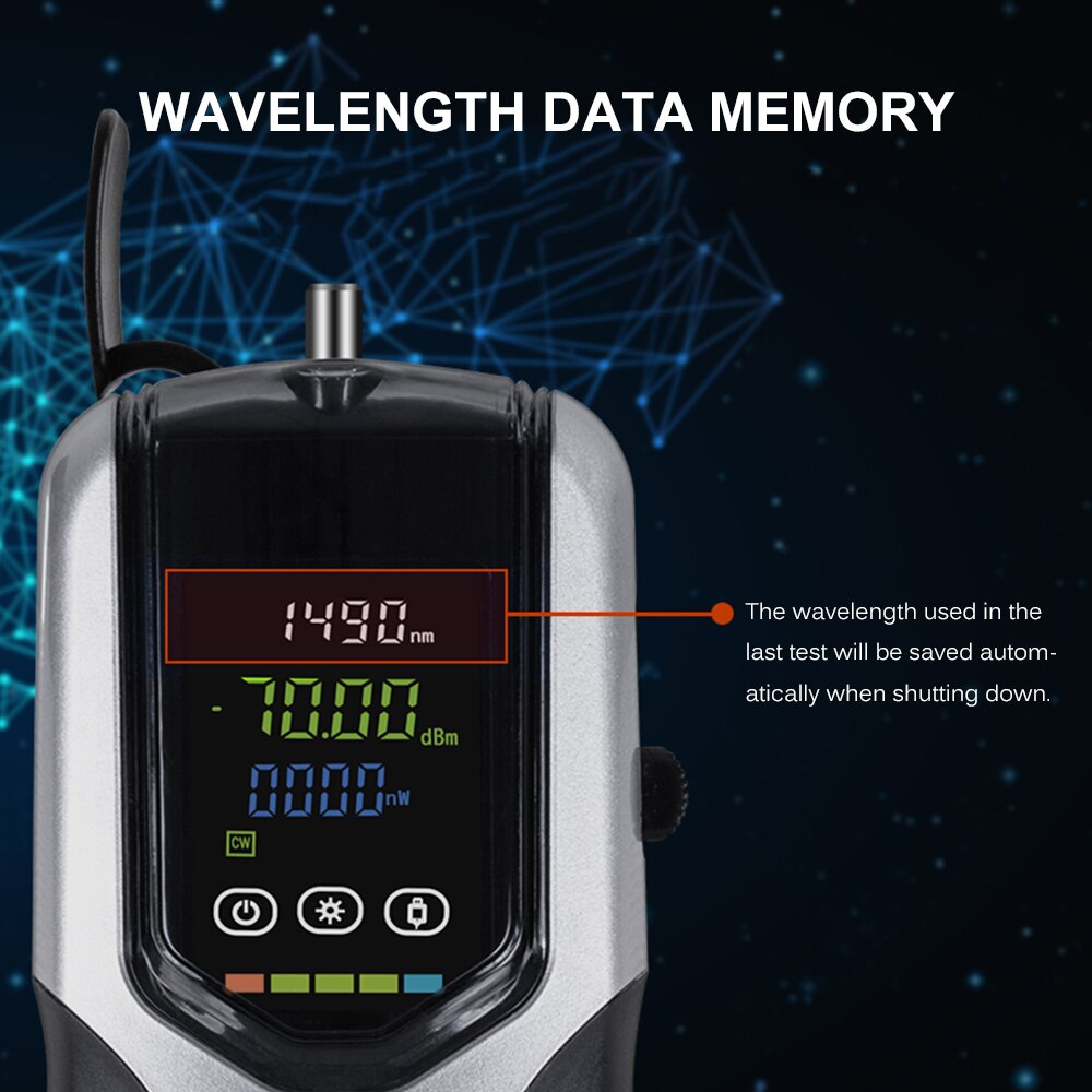 Handheld Optical Power Meter -70 ~ + 3dBm Oplaadbare Optische Power Tester Draagbare Digitale Mini Licht Power Meter